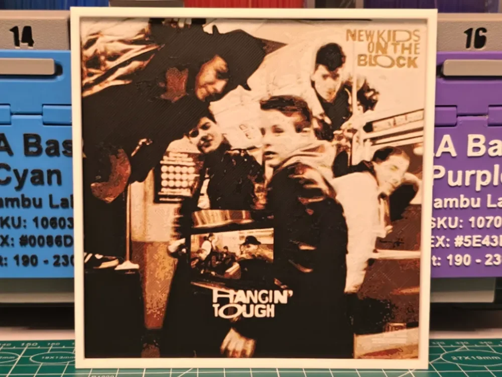 HueForge model: New Kids On The Block "Hangin' Tough" - Hueforge by Lumpy3D