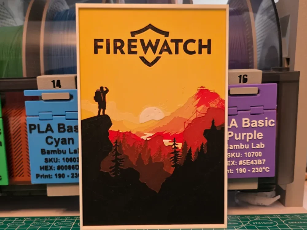 Firewatch Game Poster - Hueforge Art by Lumpy3D HueForge model: Firewatch Game Poster - Hueforge Art by Lumpy3D