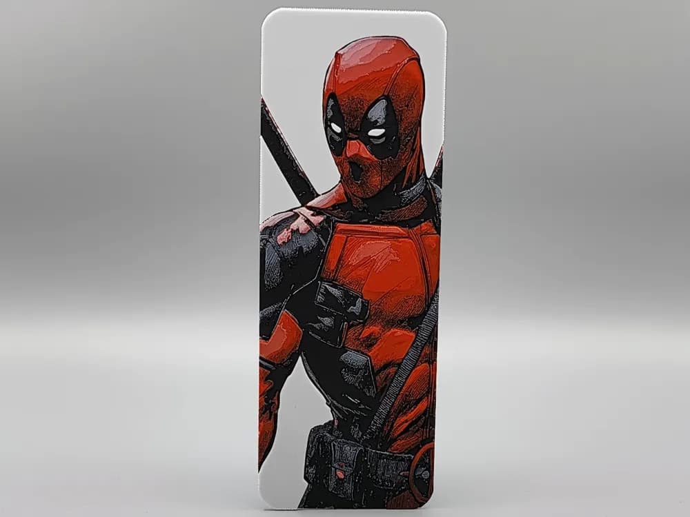Deadpool Bookmark - 0.2 Nozzle by Sarge HueForge model: Deadpool Bookmark - 0.2 Nozzle by Sarge