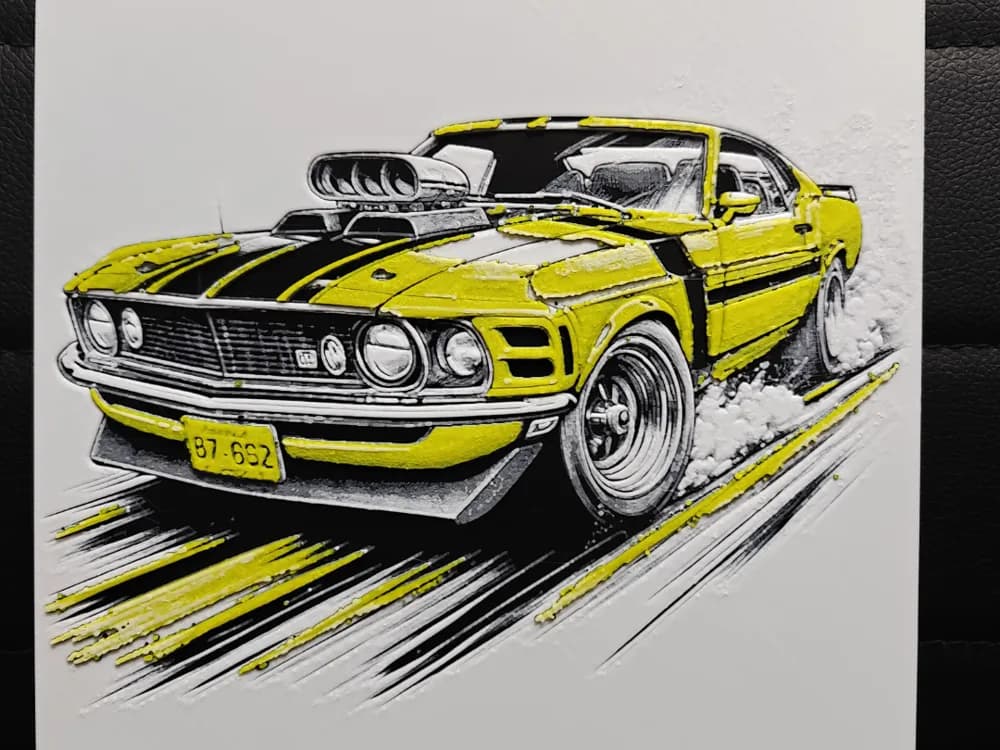 Ford Mustang Boss by TheHueforgeLady HueForge model: Ford Mustang Boss by TheHueforgeLady