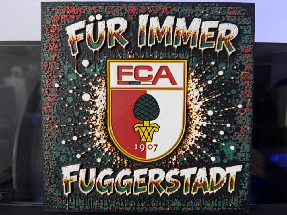 FC Augsburg Fuggerstadt Graffiti Hueforge FCA by Reeftank&more HueForge model: FC Augsburg Fuggerstadt Graffiti Hueforge FCA by Reeftank&more