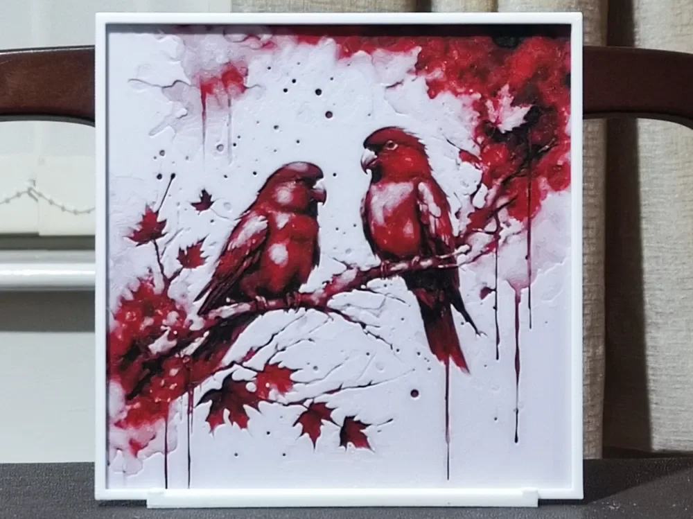 HueForge model: Chaotic Lovebirds - HueForge 3 Color by BoDad