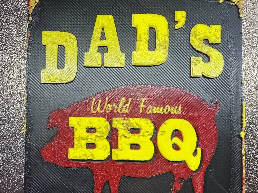 DAD' S BBQ Hueforge wall plate by Cré'Art 3D HueForge model: DAD' S BBQ Hueforge wall plate by Cré'Art 3D