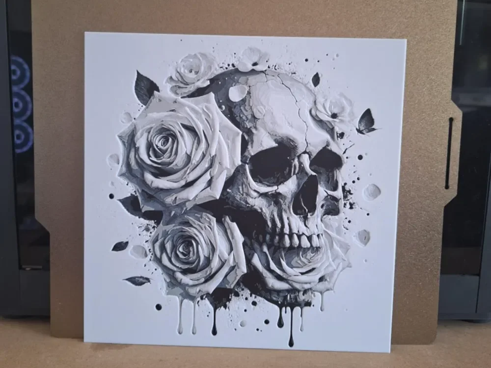 Skull Rose Flower - Hueforge by 3dGlow HueForge model: Skull Rose Flower - Hueforge by 3dGlow