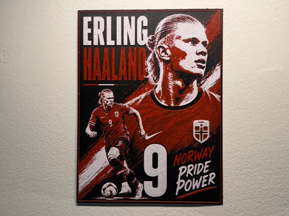 Norway Erling Haaland World Cup Poster HueForge Norway Erling Haaland World Cup Poster HueForge