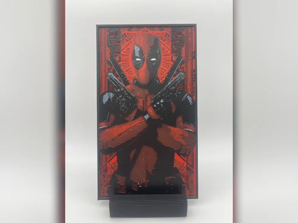 Deadpool Guns Akimbo HueForge Print by iPrintStuffau HueForge model: Deadpool Guns Akimbo HueForge Print by iPrintStuffau