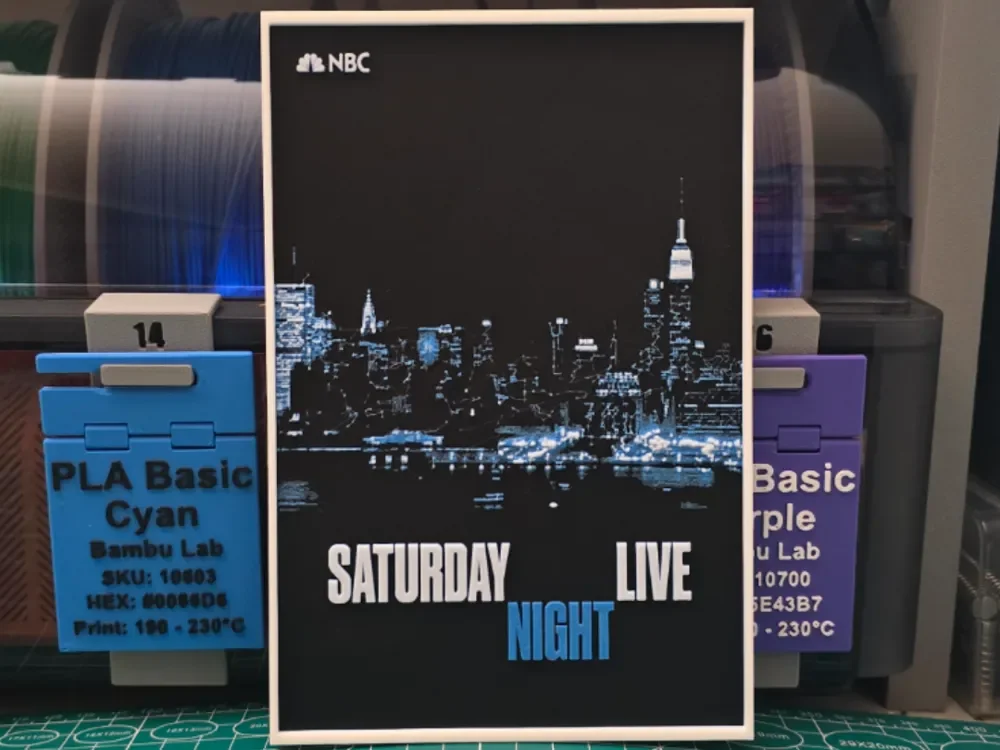 Saturday Night Live Poster - Hueforge Art by Lumpy3D HueForge model: Saturday Night Live Poster - Hueforge Art by Lumpy3D