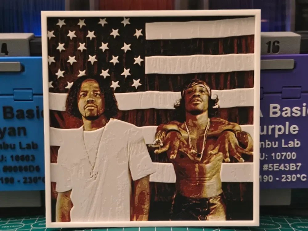 OutKast's "Stankonia" Album Art – Hueforge Creation by Lumpy3D HueForge model: OutKast's "Stankonia" Album Art – Hueforge Creation by Lumpy3D