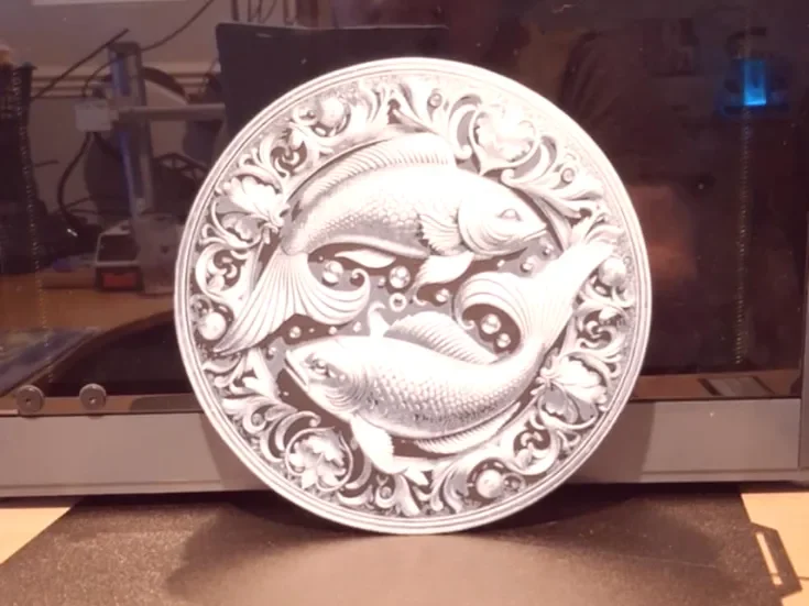 Pisces - Zodiac sign - Hueforge - 2 colours by 3dGlow HueForge model: Pisces - Zodiac sign - Hueforge - 2 colours by 3dGlow