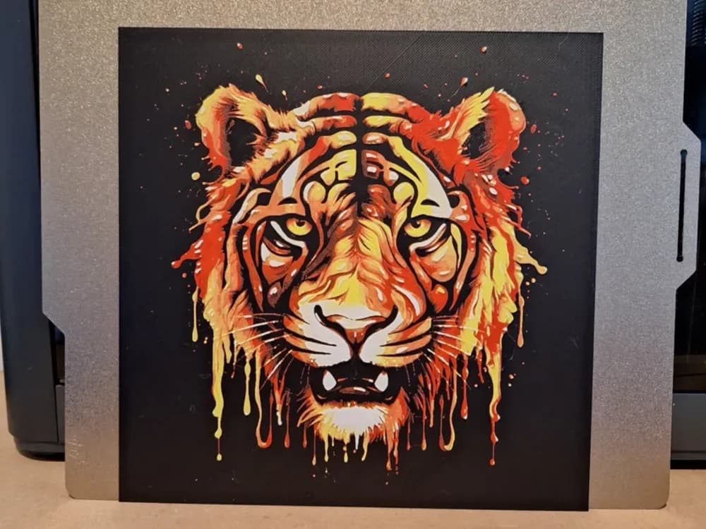 Tiger fire Drip - Hueforge 4 colour by 3dGlow HueForge model: Tiger fire Drip - Hueforge 4 colour by 3dGlow