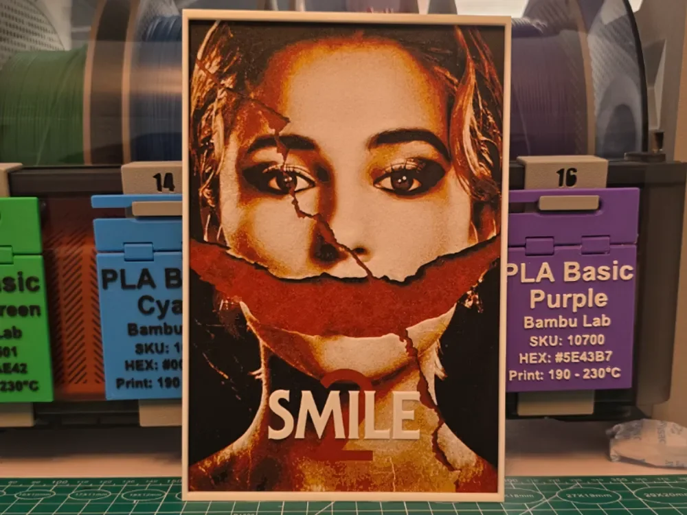 Smile 2 Movie Poster - Hueforge Art by Lumpy3D HueForge model: Smile 2 Movie Poster - Hueforge Art by Lumpy3D