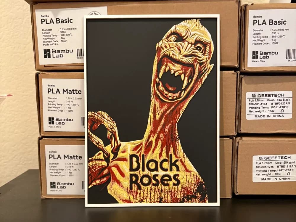 Black Roses Hueforge by Estiv HueForge model: Black Roses Hueforge by Estiv