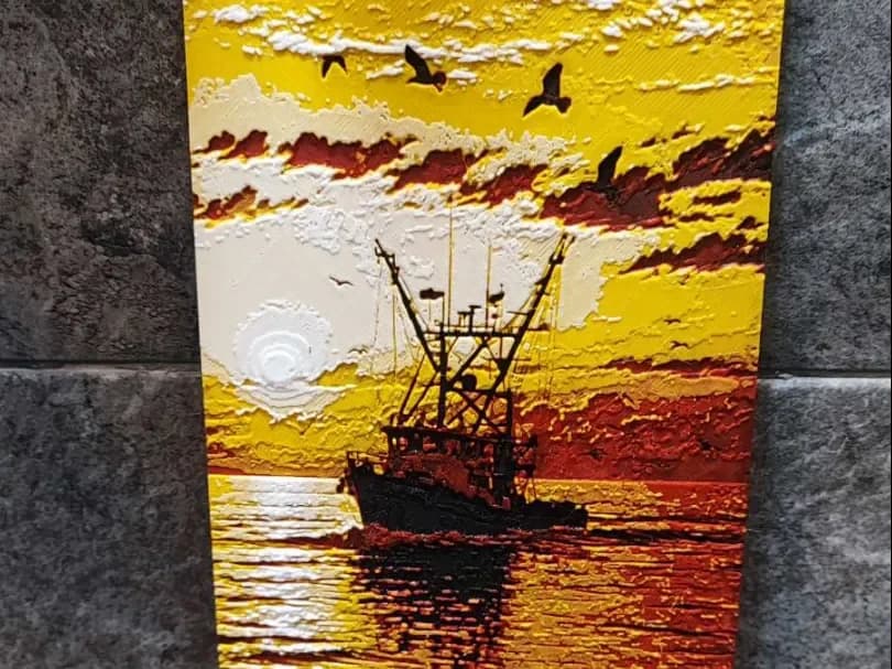 Sunset Waves by Garuda3D HueForge model: Sunset Waves by Garuda3D