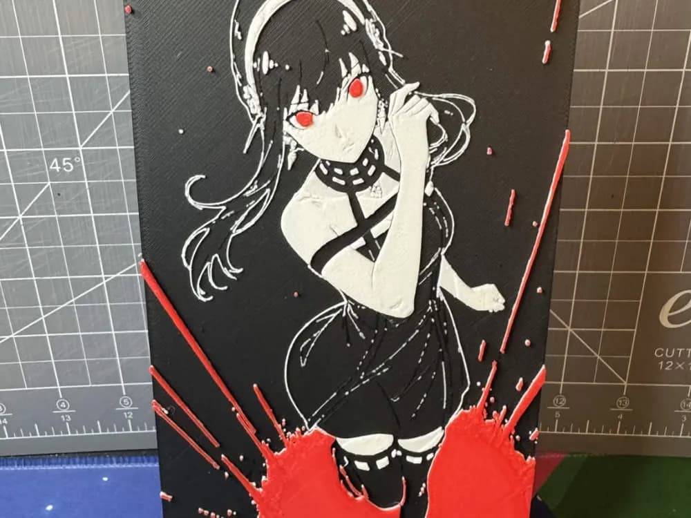 4x8 Hueforge of Yor Forger from Spy Family by SBC Creations HueForge model: 4x8 Hueforge of Yor Forger from Spy Family by SBC Creations