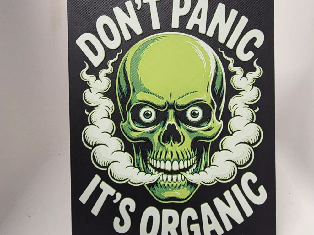 Don't Panic Its Organic Hueforge by Morganja HueForge model: Don't Panic Its Organic Hueforge by Morganja