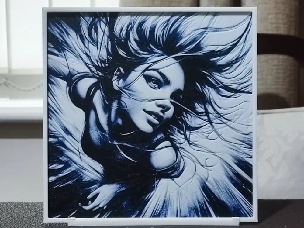 HueForge model: Supergirl Rising - HueForge 3 Color by BoDad