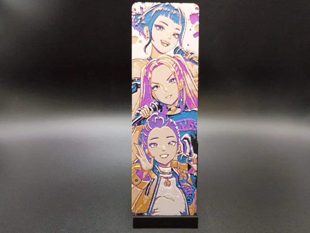 KPOP Demon Hunters Huntr/X Bookmark by 3djd HueForge model: KPOP Demon Hunters Huntr/X Bookmark by 3djd