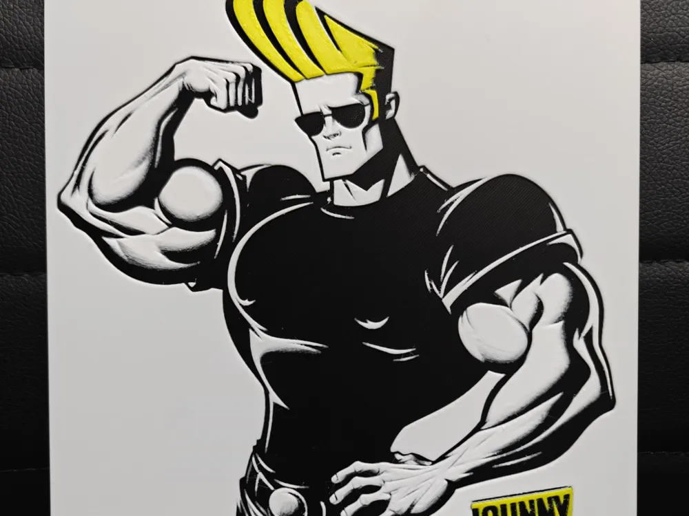 HueForge model: Johnny Bravo Cartoon Network by TheHueforgeLady