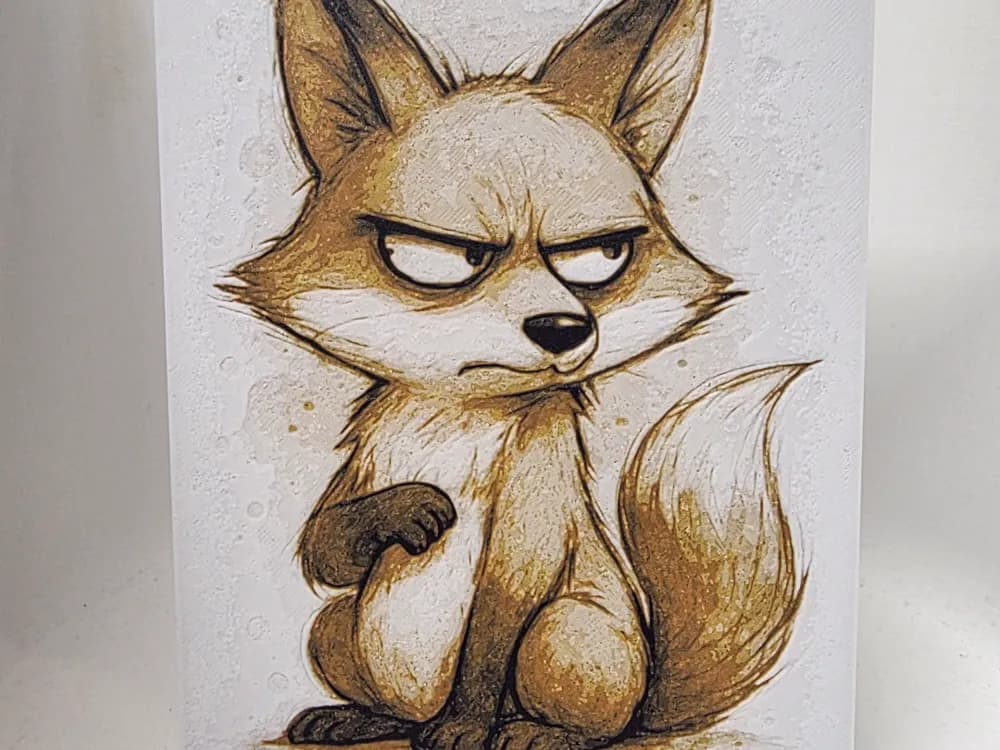 Suspicious Fox Hueforge by Morganja HueForge model: Suspicious Fox Hueforge by Morganja