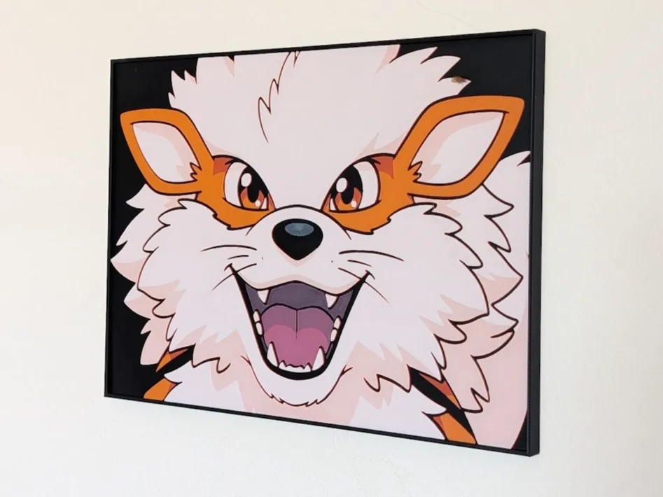 Arcanine Face Hueforge & Frame by Nextopia HueForge model: Arcanine Face Hueforge & Frame by Nextopia