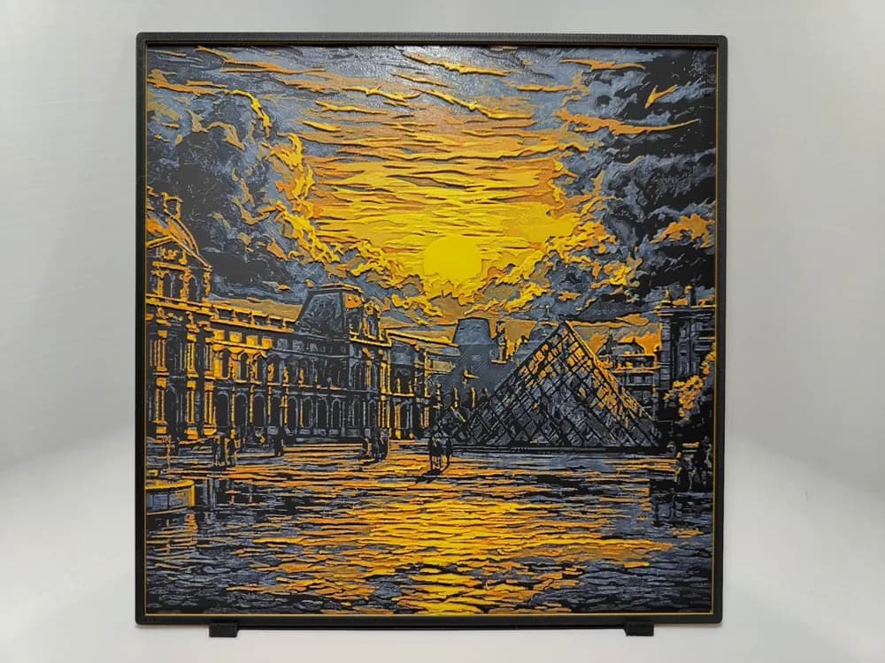 Louvre Sunset - Hueforge by BeaN HueForge model: Louvre Sunset - Hueforge by BeaN