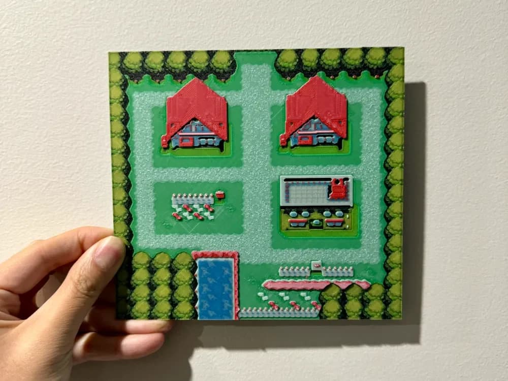 Pallet Town (Pokemon) - HueForge Print by cyanidesugar HueForge model: Pallet Town (Pokemon) - HueForge Print by cyanidesugar