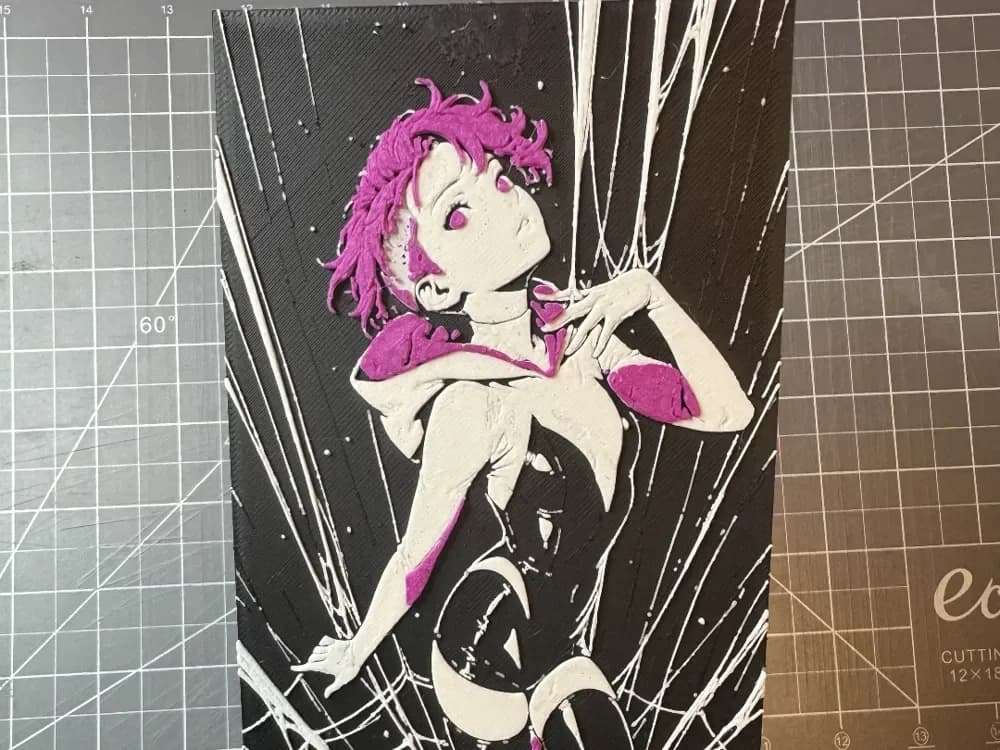 4x8 hueforge of spider-gwen from spiderman by SBC Creations HueForge model: 4x8 hueforge of spider-gwen from spiderman by SBC Creations