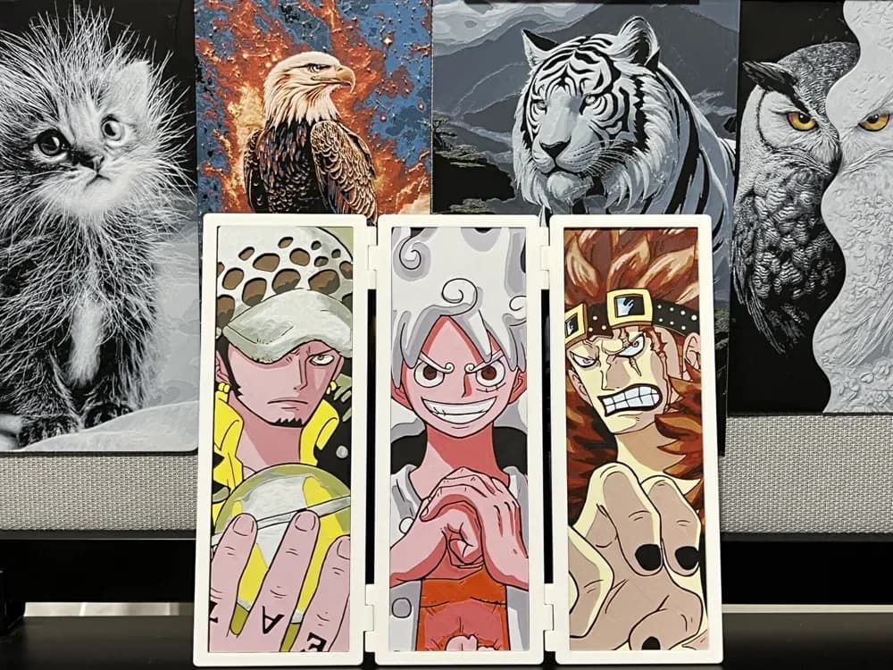 Grand Line Triptych: One Piece Hueforge Display by FantasyZ HueForge model: Grand Line Triptych: One Piece Hueforge Display by FantasyZ