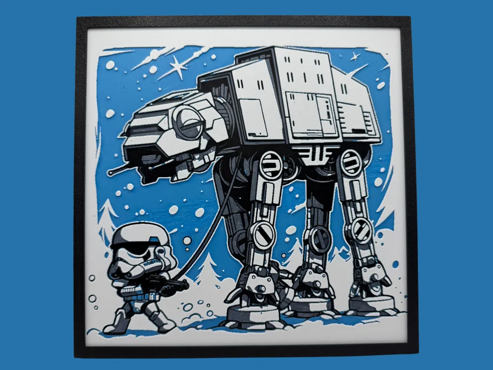 Storm Trooper walks ATAT - Chibi Edition by Canadian Gamer HueForge model: Storm Trooper walks ATAT - Chibi Edition by Canadian Gamer
