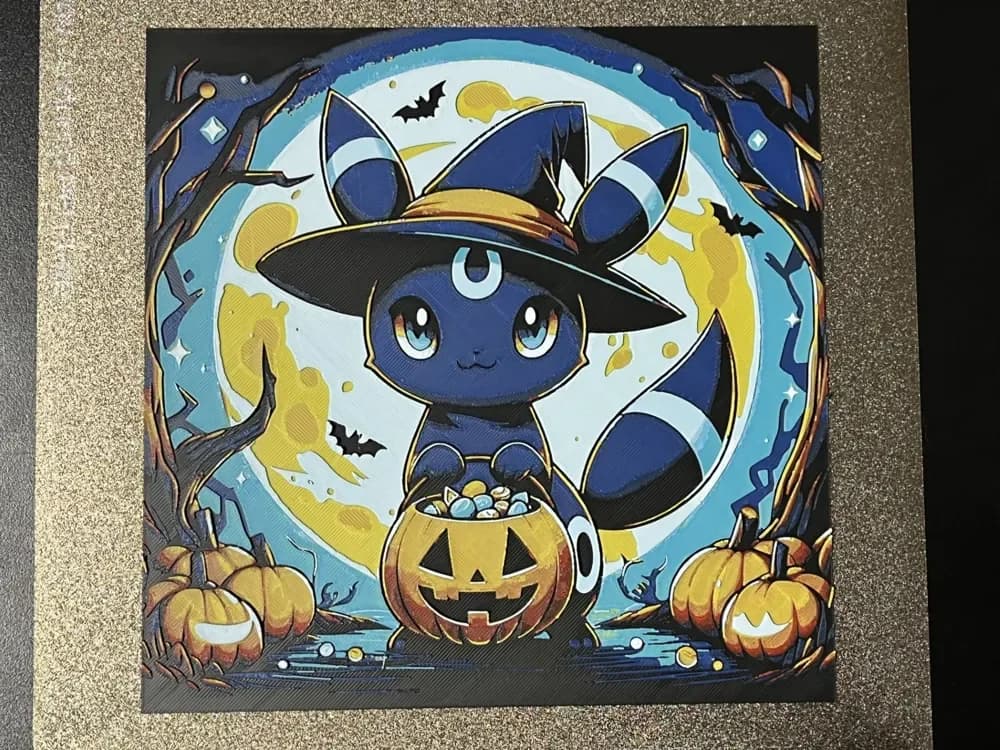Umbreon at Halloween Pokemon Hueforge by FantasyZ HueForge model: Umbreon at Halloween Pokemon Hueforge by FantasyZ