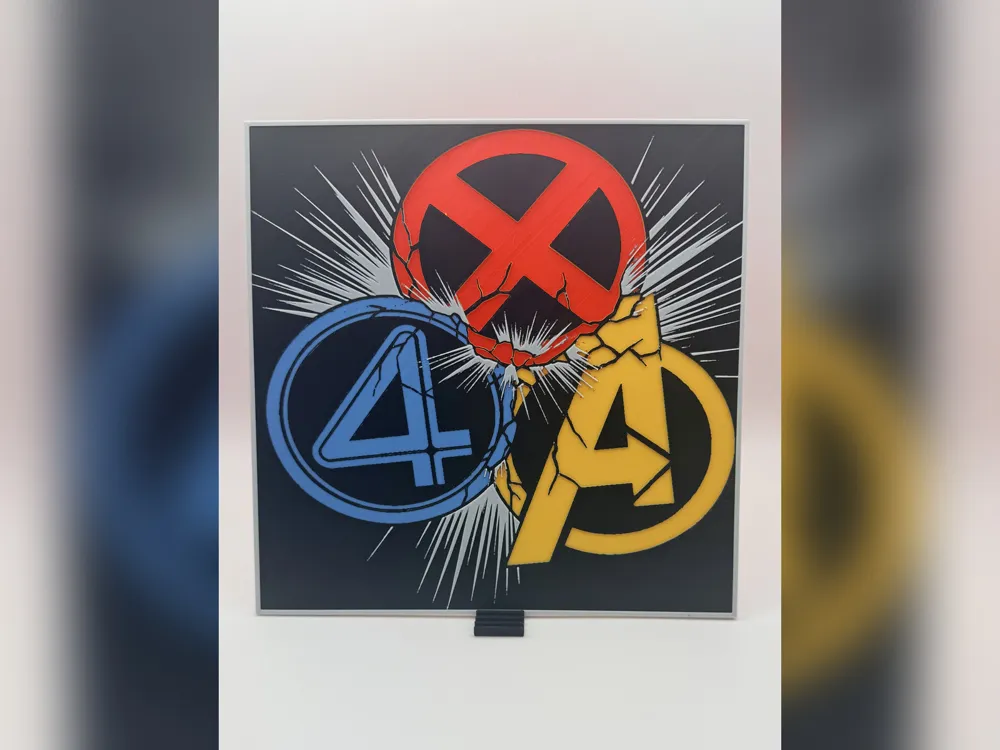 Avengers Doomsday Logo Clash HueForge Print by Thadius HueForge model: Avengers Doomsday Logo Clash HueForge Print by Thadius