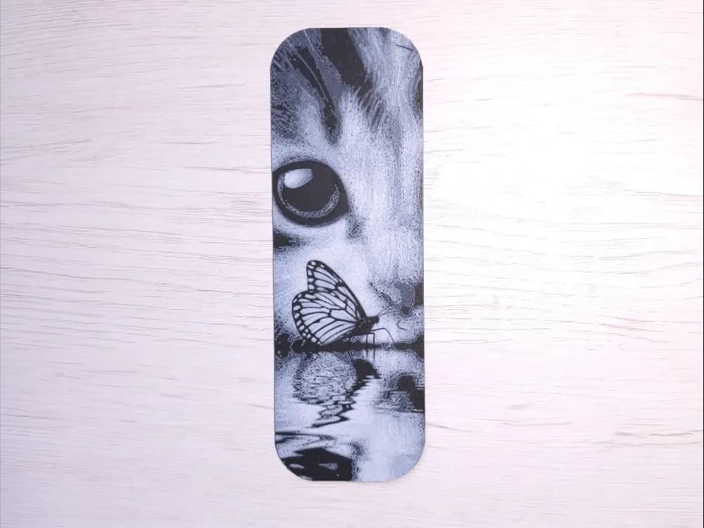 Kitten Curious Bookmark by Atrus Design HueForge model: Kitten Curious Bookmark by Atrus Design