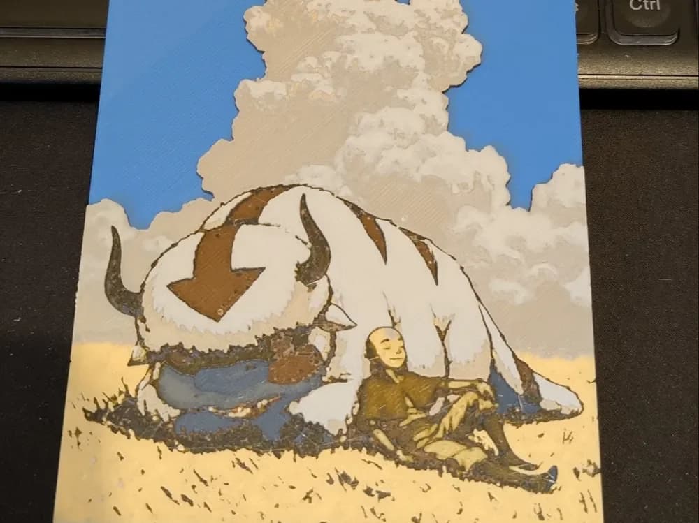 Avatar Aand & Appa by S0und_Lab HueForge model: Avatar Aand & Appa by S0und_Lab