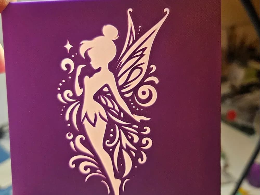 Tinkerbell pink/purple by Mano's 3d_Art HueForge model: Tinkerbell pink/purple by Mano's 3d_Art