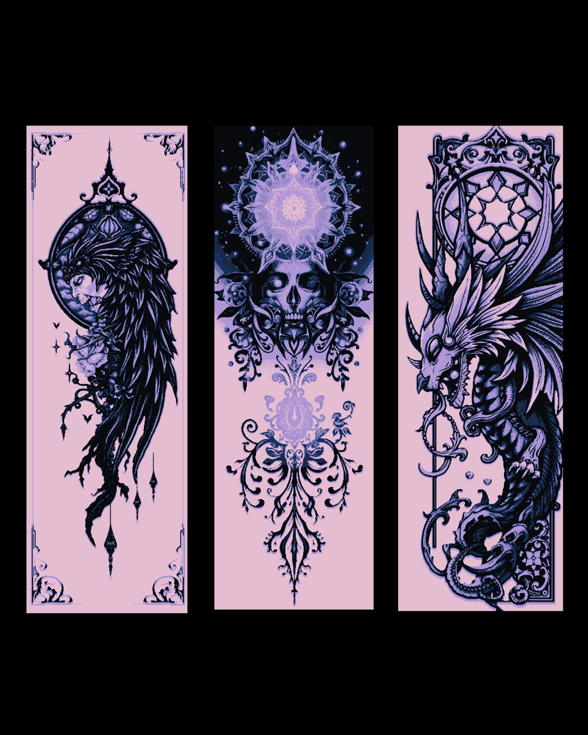 Fantasy Designs - Life and death intertwined - Set of Bookmarks by BooneCo3d HueForge model: Fantasy Designs - Life and death intertwined - Set of Bookmarks by BooneCo3d