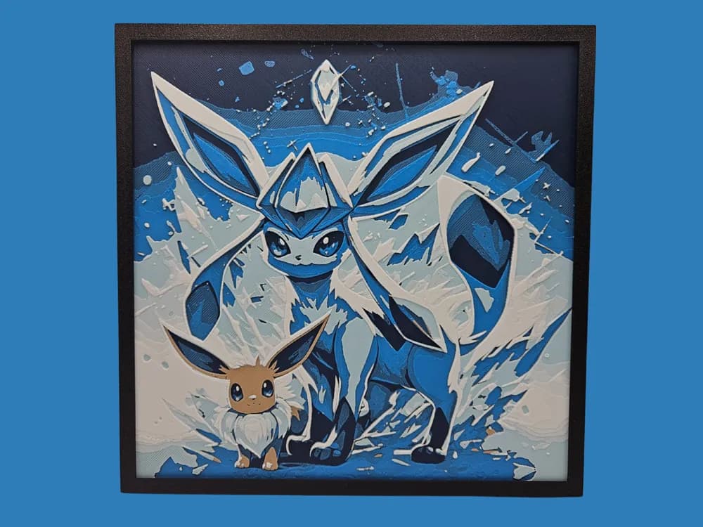 Eevee & Glaceon by Canadian Gamer HueForge model: Eevee & Glaceon by Canadian Gamer