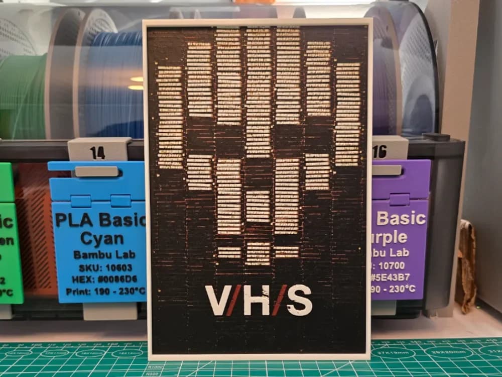 V/H/S Movie Poster - Hueforge art by Lumpy3D HueForge model: V/H/S Movie Poster - Hueforge art by Lumpy3D