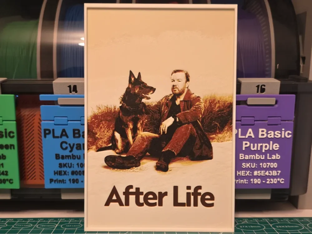 After Life Series Poster - Hueforge Art by Lumpy3D HueForge model: After Life Series Poster - Hueforge Art by Lumpy3D