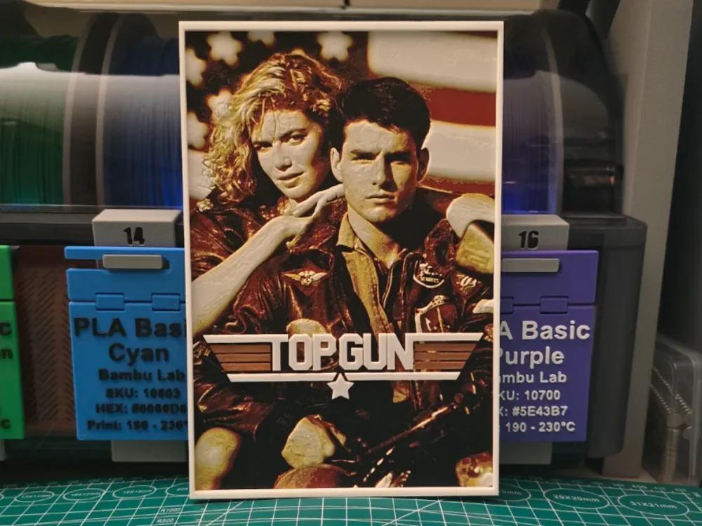 Top Gun Movie Poster – Hueforge Art by Lumpy3D HueForge model: Top Gun Movie Poster – Hueforge Art by Lumpy3D