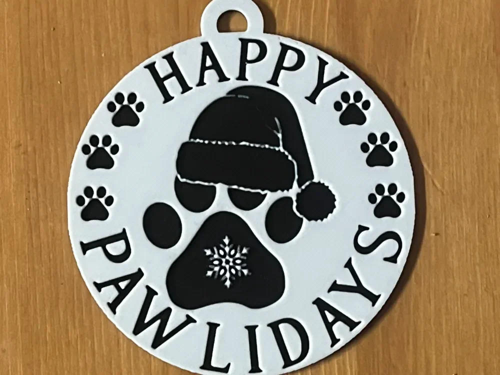 happy pawlidays bauble by Morganja HueForge model: happy pawlidays bauble by Morganja