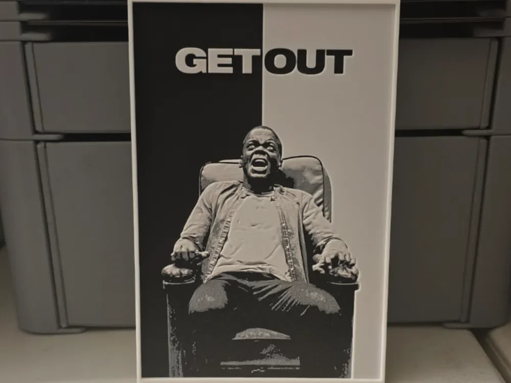 Get Out Movie Poster - Hueforge Art by Lumpy3D HueForge model: Get Out Movie Poster - Hueforge Art by Lumpy3D