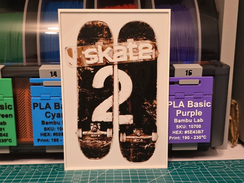 HueForge model: Skate 2 Game Poster - Hueforge Art by Lumpy3D