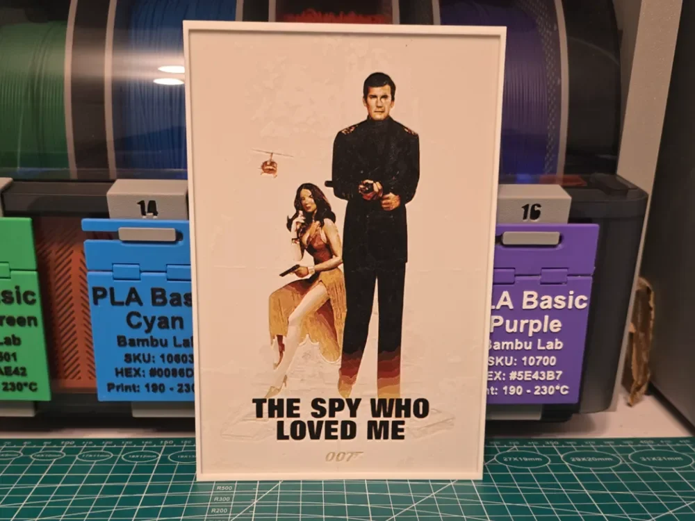 HueForge model: 007 The Spy Who Loved Me Movie Poster - Hueforge by Lumpy3D