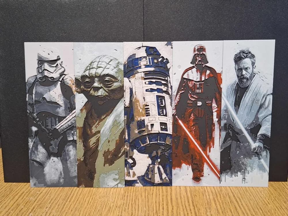 Star wars bookmarks - 5 profiles! by 3dGlow HueForge model: Star wars bookmarks - 5 profiles! by 3dGlow