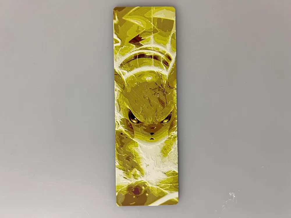 Pikachu Battle Walk - Bookmark by 3djd HueForge model: Pikachu Battle Walk - Bookmark by 3djd
