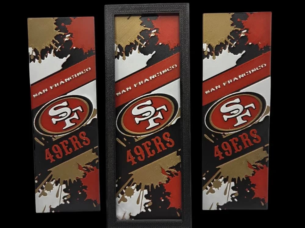 49ers 50mm x 150mm hueforge Bookmark by MythicHue's HueForge model: 49ers 50mm x 150mm hueforge Bookmark by MythicHue's