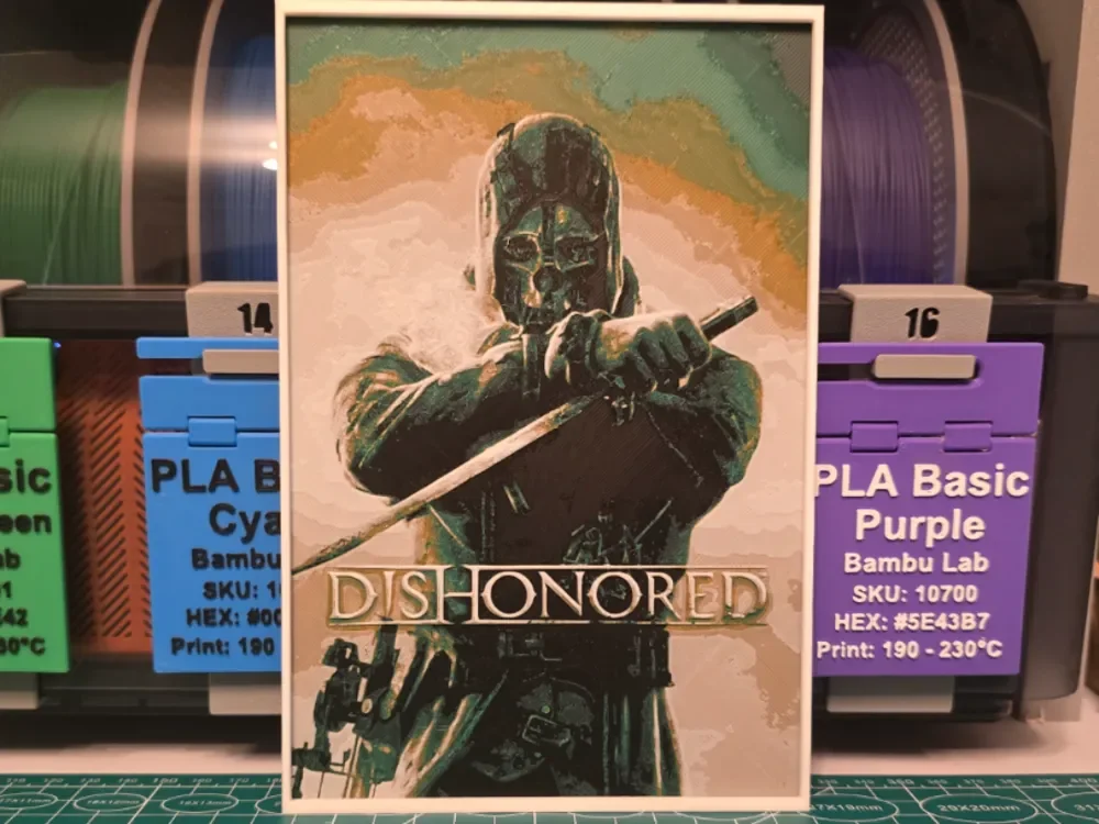 Dishonored Game Poster - Hueforge Art by Lumpy3D HueForge model: Dishonored Game Poster - Hueforge Art by Lumpy3D