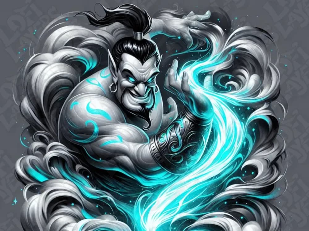 Genie from Aladdin Hueforge by LoFi Layers HueForge model: Genie from Aladdin Hueforge by LoFi Layers