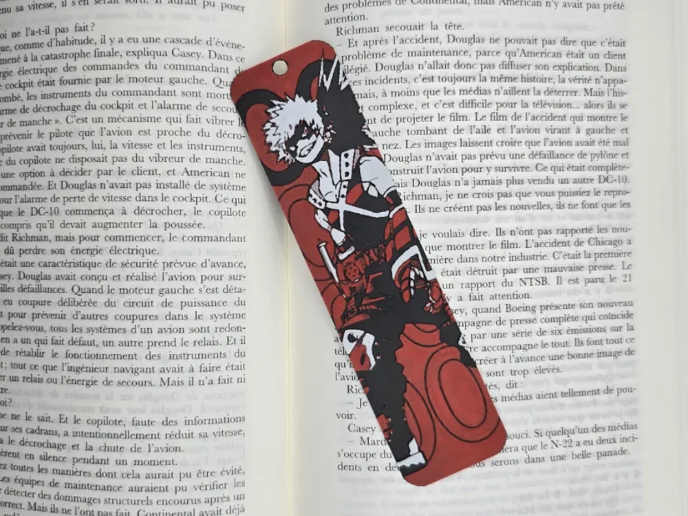 Bookmark Bakugo My hero Academia by Kactus Fpv HueForge model: Bookmark Bakugo My hero Academia by Kactus Fpv