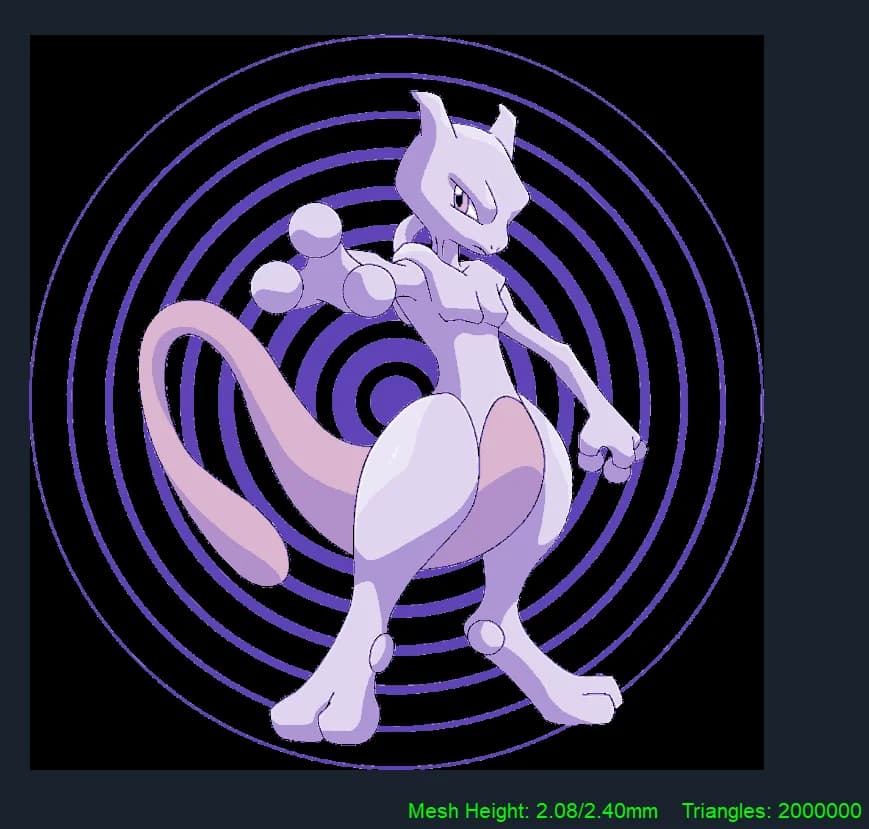 Mewtwo - Pokemon Hueforge by Canadian Gamer HueForge model: Mewtwo - Pokemon Hueforge by Canadian Gamer